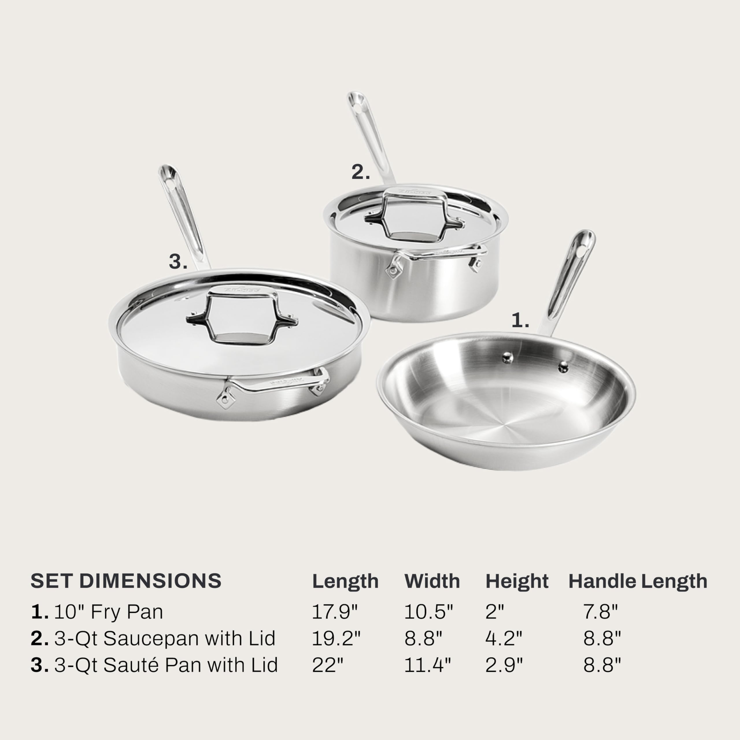 Amazon.com: All-Clad D5® Stainless Steel Core 5 Piece Cookware Set